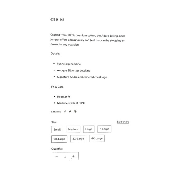 ANDRE Men's Vibrant Blue Zip-Up Sweater - Picture 8 of 8